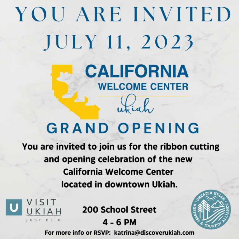 California Welcome Center Ukiah: Grand Opening Set for July 11