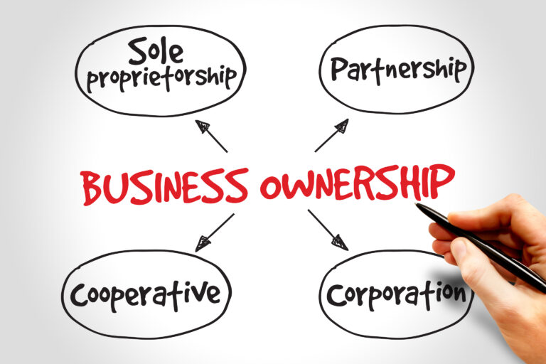 Business Ownership with bubble brainstorm