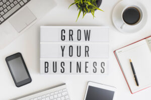 Tablet with the words "Grow Your Business"